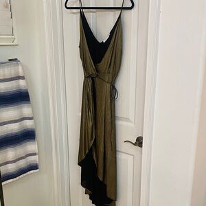 Lush gold/bronze High Low Wrap Dress